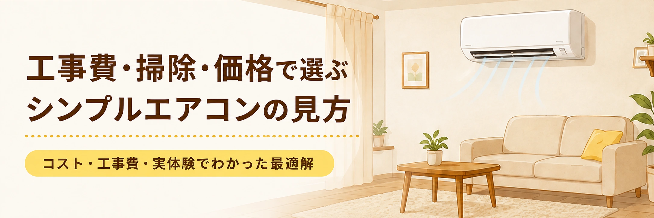 自動お掃除なしシンプルエアコンの選び方イメージ